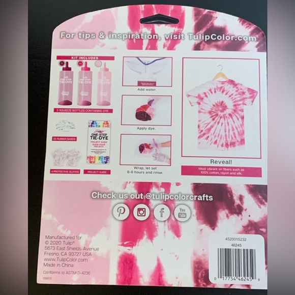 Tulip One-Step Tie-Dye 3 Color Kit & Colorations® Blank Canvas Aprons - Set of 9 - Picture 2 of 8